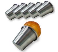 Lot de 6 moules à baba au rhum, moules à flan amovibles, dimensions : 6 cm de diamètre x 6 cm de hauteur, en aluminium, fabriqués en Italie, moules de cuisson en aluminium, moules à savarin (6 moules)