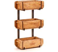 Lot de 6 moules à briques 32cm avec 2 supports - Boîte en bois vintage avec