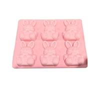 - Lot de 6 moules à chocolat en silicone - Forme de lapin 3D - Pour résine coulée - Pour ours en gomme, muffins, gâteaux, confiseries, pâtisseries, savon, décoration