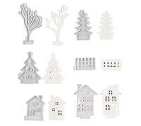 Lot de 6 moules de Noël en silicone pour décoration de plâtre, décorations de Noël, moules en silicone en résine époxy