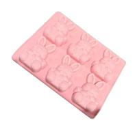 Lot de 6 moules de Pâques en forme de lapin 3D, moules pour résine époxy, pour ours en gomme, muffins, gâteaux, confiseries, pâtisseries, savon, décoration