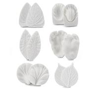 Lot de 6 moules en silicone en forme de feuilles - Pour les savons, fondants au chocolat, gâteaux, pâte à sucre et la décoration des gâteaux
