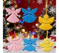 Lot de 6 moules en silicone - Pendentif en forme d'ange - Moule à couler - Moule de Pâques - Pendentif de Pâques - Moule de coulée en silicone - Moule à couler - Moule en plâtre pour le printemps
