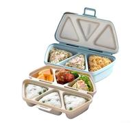 Lot de 6 moules triangulaires pour moule à onigiri pour boules de riz Musubi - Démoulage facile non conçu pour les repas des enfants, 20 cm de diamètre (bleu 1 + jaune1)