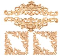 Lot de 6 Moulures Décoratives en Bois Sculptées - Applique Onlay Corners - Décoration Meuble, Mur, Intérieur dupcheliry
