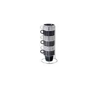 Paris Prix – Mugs Ethnik 26 cl empilables sur rack Noir et blanc – Lot de 6
