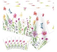 Lot de 6 nappes été à fleurs sauvages en pour mariage, fête prénatale, fête anniversaire, 130 x 218 cm Fleur