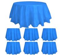 Lot de 6 nappes jetables rondes en plastique PEVA de 213 cm, résistantes à l'eau, pour mariages, anniversaires, banquets, restaurants, barbecues, fêtes, dîners raffinés, etc