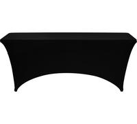 Lot de 6 nappes pour tables rectangulaires de 183 cm, housses de table noires extensibles et infroissables, protection de nappe lavable en Élasthanne, pour fêtes, mariages, cocktails, banquets, festiv