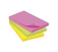 Lot de 6 - Notes repositionnables couleurs assorties Bruneau 75 x 125 mm - bloc de 100 feuilles - Notes unies - Bruneau