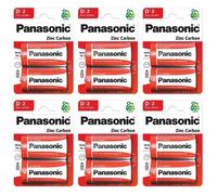 Lot de 6 Packs de 2 Piles Red Zinc-Carbon D - R20-1,5 V