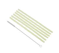 Lot de 6 Pailles & Brosse Réutilisables 23cm Vert