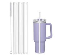 Lot de 6 pailles réutilisables en plastique transparent, pailles de rechange compatibles avec les gobelets Stanley de 1,2 l pour gorgées, smoothies, cocktails et autres boissons, faciles à nettoyer