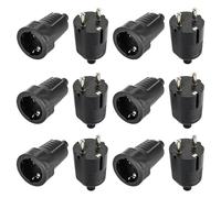 Lot de 6 paires de fiches Schuko - 16 A/250 V - Avec protection anti-torsion - 2 broches - IP44 - Câble de raccordement avec fiche pour l'extérieur - 36 x 36 x 77 mm