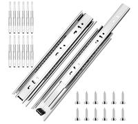 Lot de 6 paires de glissières de tiroir à roulement à billes de 55,9 cm - Capacité de 45,4 kg - Extension complète - Montage latéral pour armoires de cuisine, armoires, mobilier de bureau (argenté
