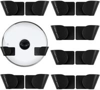 Lot de 6 paires de supports muraux pour couvercles de casseroles en plastique noir pour économiser de l'espace pour le rangement de la cuisine