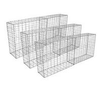 MonsterShop Paniers de gabions Lot de 6 Acier galvanisé argenté 100 x 95 x 30 cm