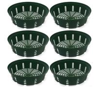 Lot de 6 paniers de plantes en plastique pour bulbes de fleurs, 26 x 22 x 6,5 cm, plateaux de culture verts avec design ajouré, pots de jardin légers pour plantes d'intérieur et d'extérieur
