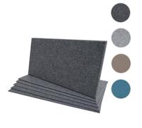 lot de 6 panneaux muraux acoustiques HWC-L52, panneaux muraux acoustiques, insonorisant 1qm surface 60x30cm ~ gris