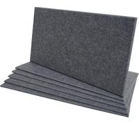 lot de 6 panneaux muraux acoustiques HWC-L52, panneaux muraux acoustiques, insonorisant 1qm surface 60x30cm ~ gris