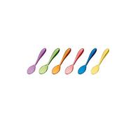 Lot de 6 petites cuillères couleurs assorties - - Multicolore - Plastique
