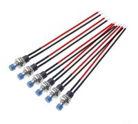 Lot de 6 petits interrupteurs à bouton-poussoir momentané, 1 A 250 V AC, installation avec fils pour sonnette électronique à faire soi-même (C)