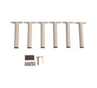 Lot de 6 pieds cylindriques pour cadres à lattes - Beige - BOLGARE