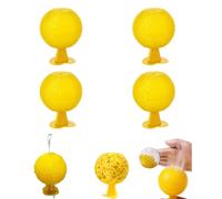 Lot De 6 Piège Mouche De Fruits Jaunes Boules D'insectes Collantes, Naturel Et Écologique Piège À Mouches De Fruits, Fourmis, Moustiques Et Araignées (4PCS)