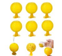 Lot De 6 Piège Mouche De Fruits Jaunes Boules D'insectes Collantes, Naturel Et Écologique Piège À Mouches De Fruits, Fourmis, Moustiques Et Araignées (6PCS)
