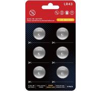 Lot de 6 piles bouton alcalines AG12 L1142 LR43 SR43 D386 D301 186 SR43 1,5 V