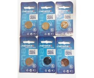 Lot de 6 piles bouton CR2016 3 V Renata.