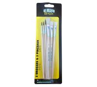 Lot de 6 pinceaux - Brosse et rond - Assortiment - Scolaire - Ulmann