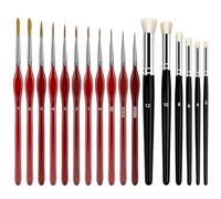 Lot de 6 pinceaux d'artiste miniature, 6 pinceaux Drybrush et 11 pinceaux fins, petits pinceaux fins pour modélisme, peinture par numéros pour peinture acrylique, huile, nail art, Warhammer 40k