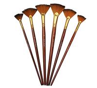Lot de 6 pinceaux de peinture à long manche en bois pour peinture acrylique, aquarelle, huile gouche