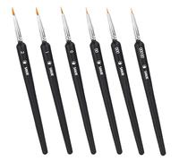 Lot de 6 pinceaux fins pour modélisme et peinture par numéros - Tailles 0, 00, 000, 000, 00000, 1, 2 - Pour aquarelle et huile, nail art