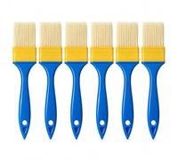 Lot de 6 Pinceaux Plats, Pinceaux à Peinture, 5.08cm Pinceau Peinture et Vernis Bois avec Manche Bois pour lasure, Colle, Teinture et Bricolage Intérieur, Extérieur, Bleu