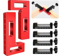 Lot de 6 pinces à angle droit pour le travail du bois, kit de serrage d'angle à 90 degrés, poignée en aluminium, outil pour la fabrication d'armoires