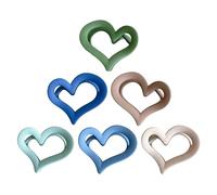 Lot de 6 Pinces à Cheveux Acrylique, Style Minimaliste, Cœur | Format Compact, Finition Mate Transparente, Mâchoire Plate Antidérapante, pour Mèches et Base de Queue Couleur Aléatoire