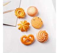 Lot de 6 pinces à cheveux imitation biscuit | Pinces à cheveux en forme de biscuit, joli dessert de dessin animé, accessoires sur le thème de la pâtisserie pour sacs à dos