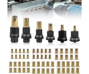 Lot de 6 pinces à insert fileté metal, Metal Ecrou a Sertir pour M3 M4 M5 M6 M8 M10 avec 60 écrous Écrous Riveteuse manuelle