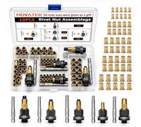 Lot de 6 pinces à riveter, écrous de serrage avec embout hexagonal | Lot de 50 écrous à rivets aveugles pour machine à riveter manuelle M3, M4, M5, M6, M8