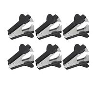 Lot de 6 pinces noires, extracteur d'agrafes, extracteur d'agrafes, dissolvant d'ongles, portable, économise du travail, bon papier à lettre pour bureau scolaire