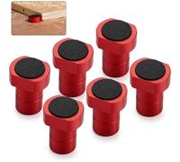 Lot de 6 pinces pour chien, 19 mm, en aluminium, antidérapantes, de couleur rouge