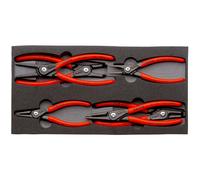 Lot de 6 pinces pour circlips (Modèle 48 / 49) sur plateau mousse pour servante KNIPEX - 002001V02