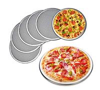 Lot de 6 plaques à pizza rondes en alliage d'aluminium avec trous, 30,5 cm de qualité commerciale pour four, plaque à pizza ronde pour la maison et le restaurant, sans couture (30,5 cm, lot de 6)