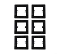 Lot de 6 plaques de protection pour interrupteur - Noir - Pour fixations murales britanniques - Matériau PC résistant à la chaleur - Cadre décoratif 110 x 110 mm
