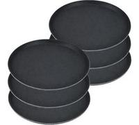 Lot de 6 plateaux de service rond avec surface antidérapante diamètre 45 cm professionel pour bar et restauration couleur noir Noir