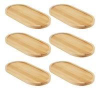 Lot de 6 plateaux ovales en bambou massif