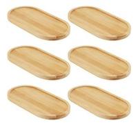 Lot de 6 plateaux ovales en bambou massif