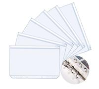 Lot de 6 pochettes en plastique A6 à 6 trous étanches avec fermeture éclair pour documents, photos, factures